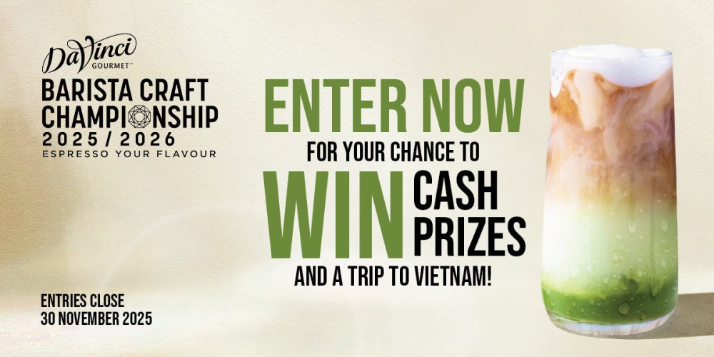 Win cash prizes and a trip to Vietnam with DaVinci Gourmet’s Barista Craft Championship!